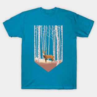 Chital in the birch woods T-Shirt